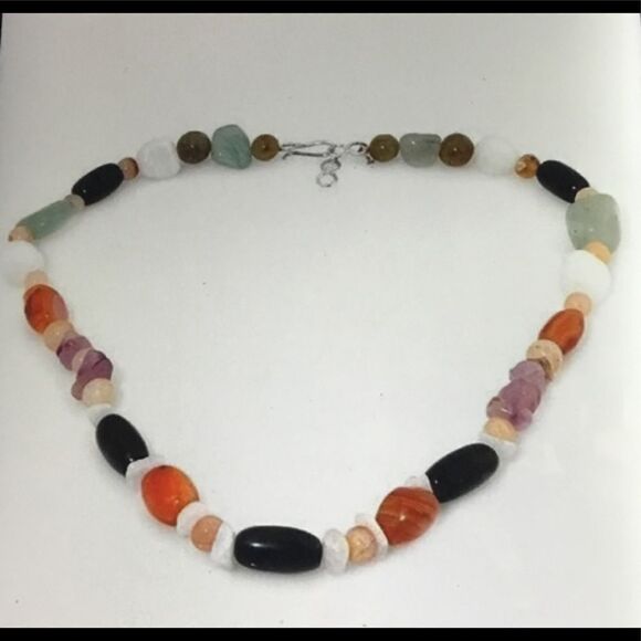 Genuine Multi-Gemstone Bead Necklace - Picture 1 of 3